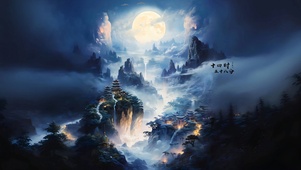 月光下的山谷