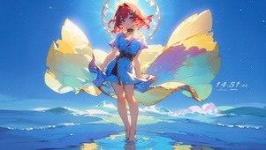 彩色动漫少女