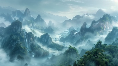 4K 崇山峻岭 云雾缭绕