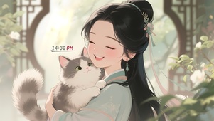 古典少女和猫