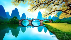 桂林山水桂花村