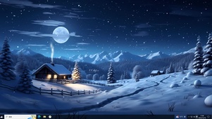 4K唯美雪景小屋主题