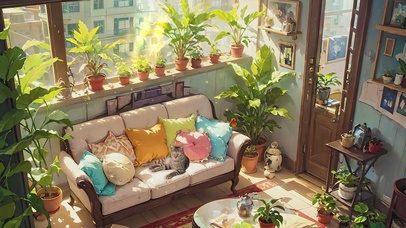 午后小窝和小猫