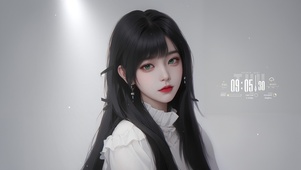 4k简约长发女孩