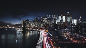 唯美海港城市夜景