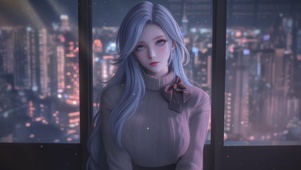 窗户边女孩