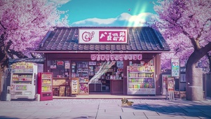 街边AI动漫插画