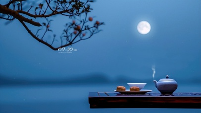 极简古风中秋夜