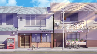 唯美治愈日系城市街道房屋