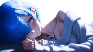 唯美蓝发少女