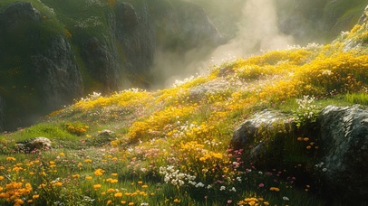 火山岛美丽花海