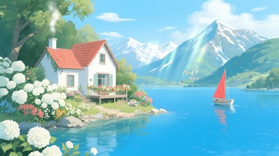 宁静山涧小屋