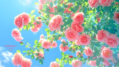 阳光盛夏玫瑰花