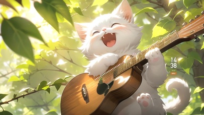 可爱吉他小猫