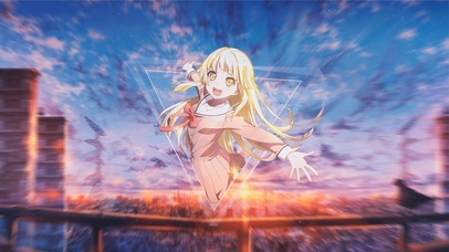 动漫金发美少女校服黄昏（动态）