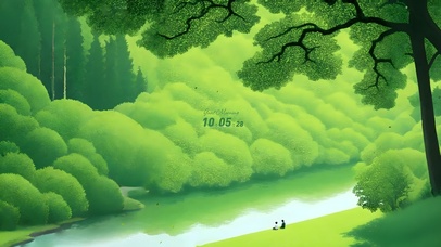 小清新手绘风  绿意童话森林