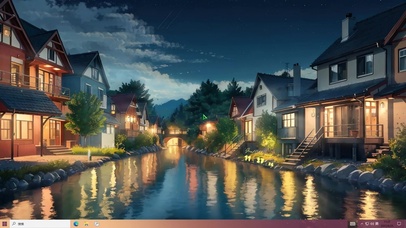 夜晚小镇——主题壁纸