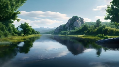 春天大自然风景山川河流湖泊山水
