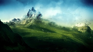 晨雾青山