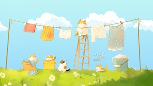 猫咪晒太阳