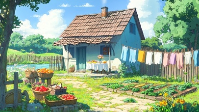 晾晒衣服的小院