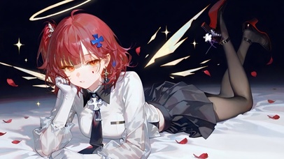 趴着的黑丝少女-新约能天使