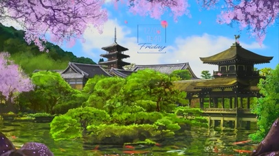 唯美治愈樱花塔风景