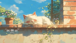 睡懒觉的小猫