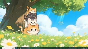  清新可爱叠叠猫