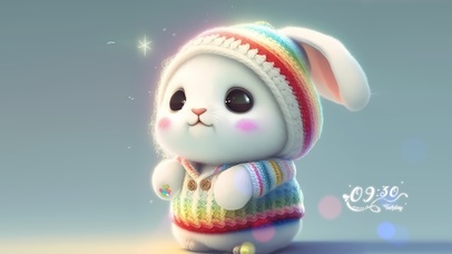 彩虹可爱大眼兔兔