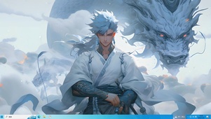 古风蓝发少年
