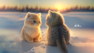 雪景 猫咪