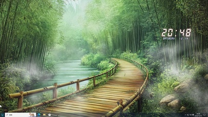 护眼竹林插画-桌面主题