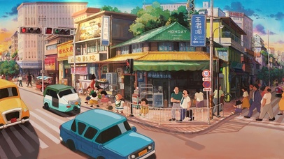 6k黄昏下的街道（含真实时间）