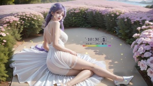 花海中的美女