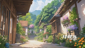 治愈蓝天白云花景