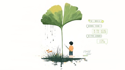 简约治愈银杏少年