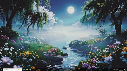 月夜花汀-桌面主题