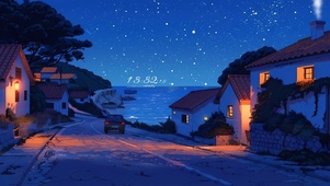 海边安逸的夜