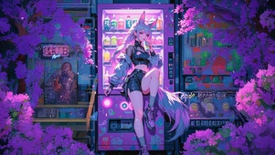 唯美樱花霓虹少女