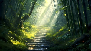 竹林石阶小路