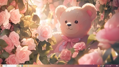 治愈主题 玫瑰小熊