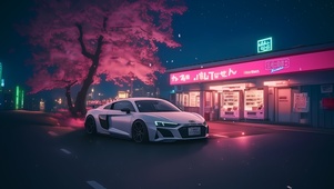 加油站跑车
