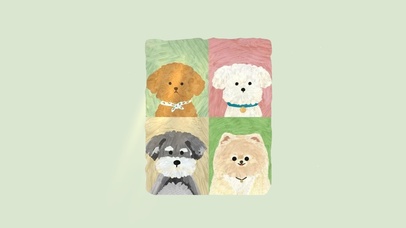 可爱小狗插画～清新绿