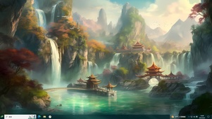 国风大山湖水