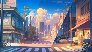 新海诚街道（随时间变化）