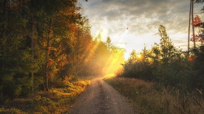 唯美治愈日落小路