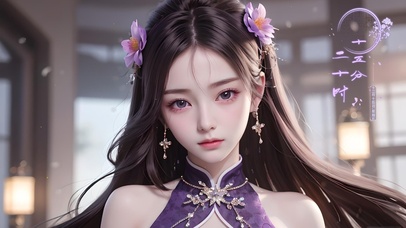 紫色古装美少女