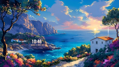夕阳小镇海景