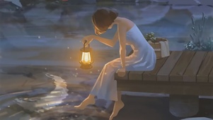 一捧月光与闪烁烛光
